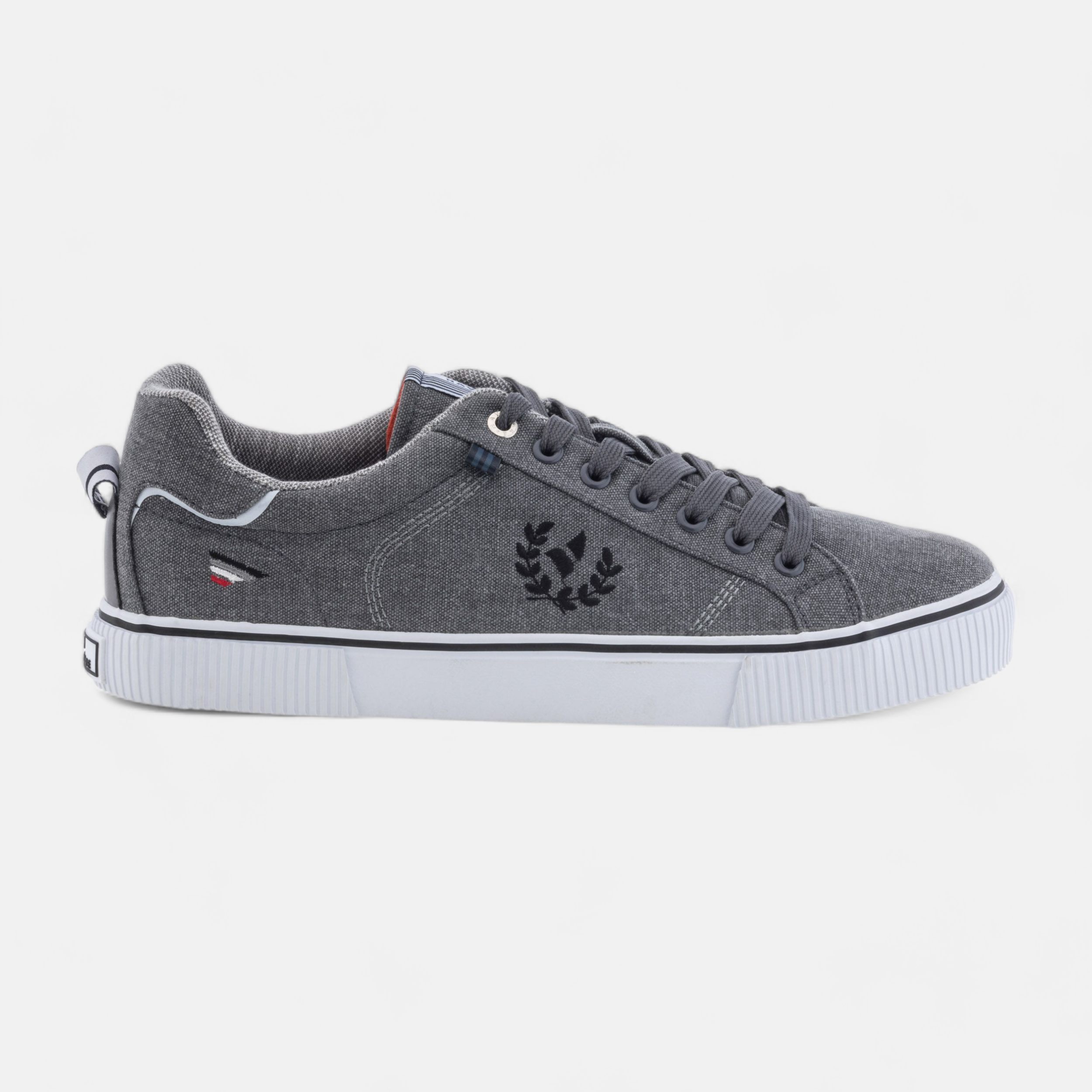 Mens grey canvas trainers best sale