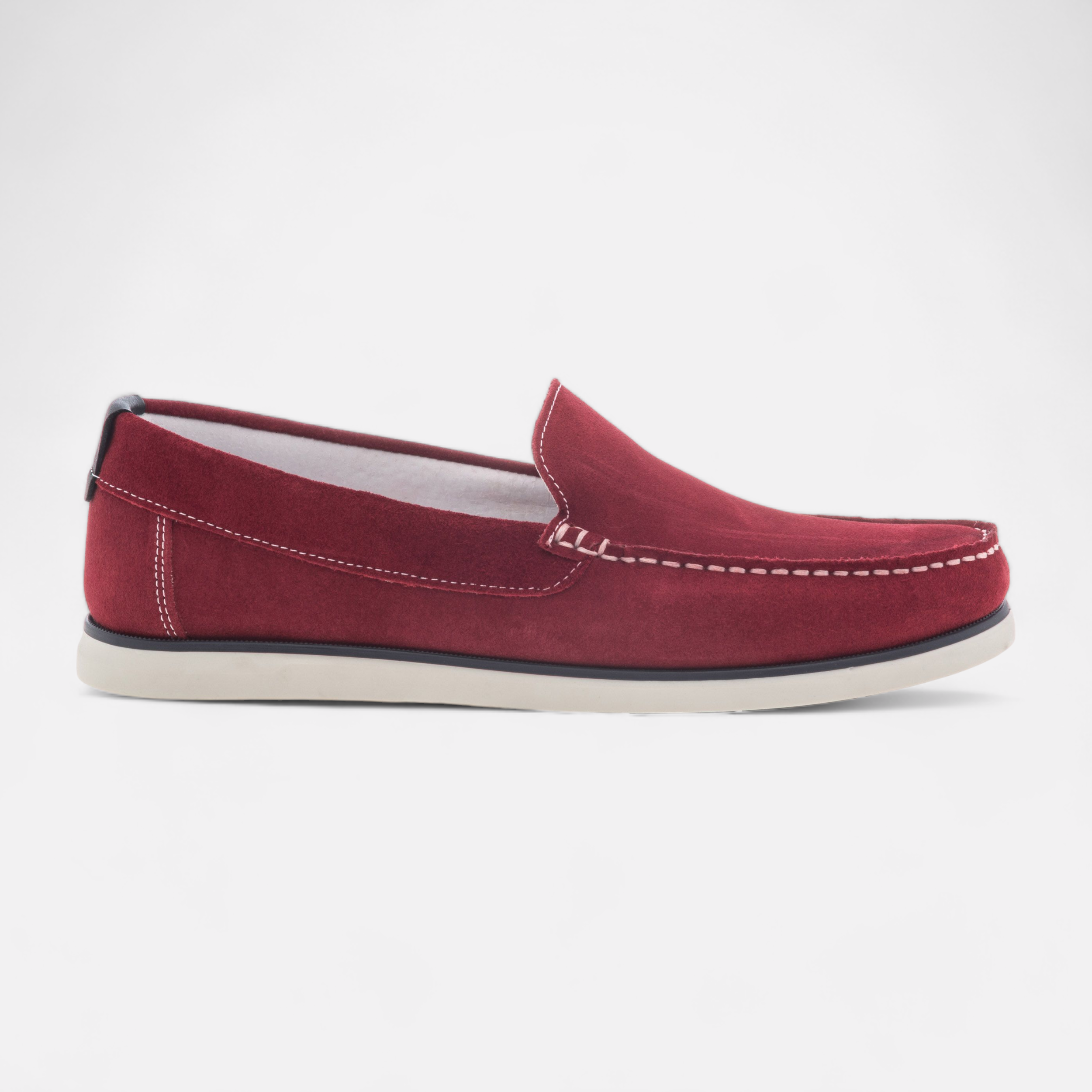 Chaussures bateau Homme en cuir rouge France FR