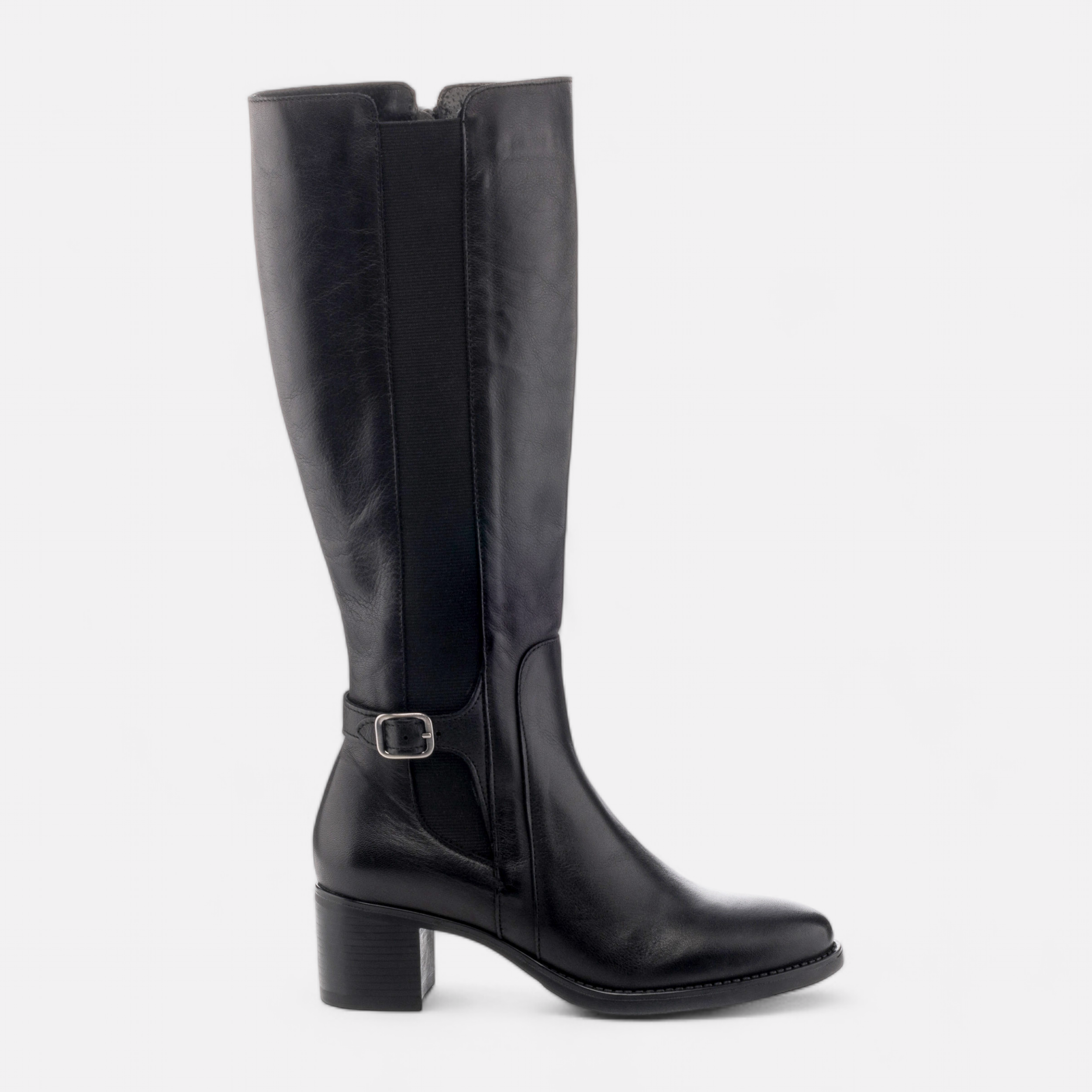 Bottes a talon Femme en cuir noir France FR