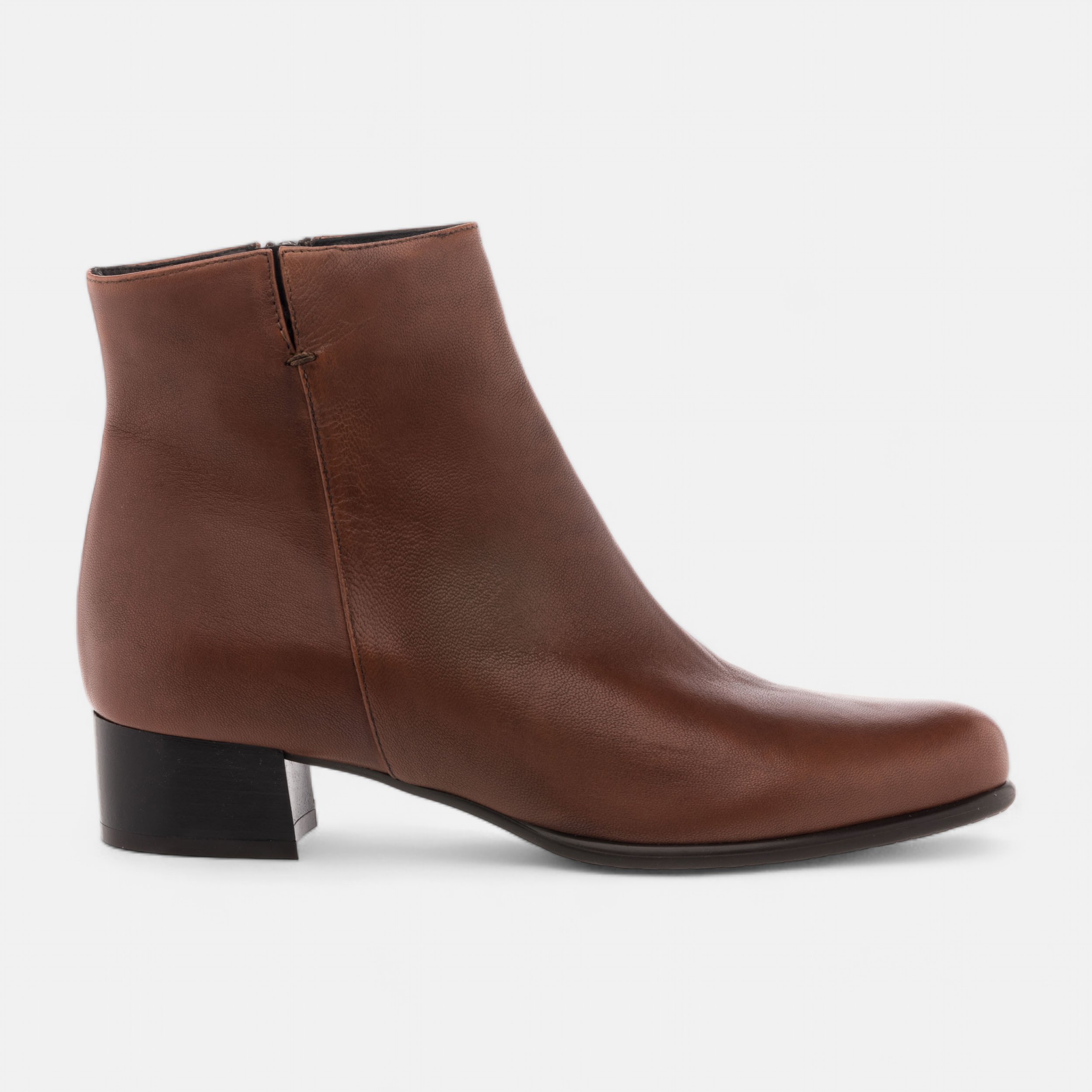 Bottines Femme en cuir cognac France FR