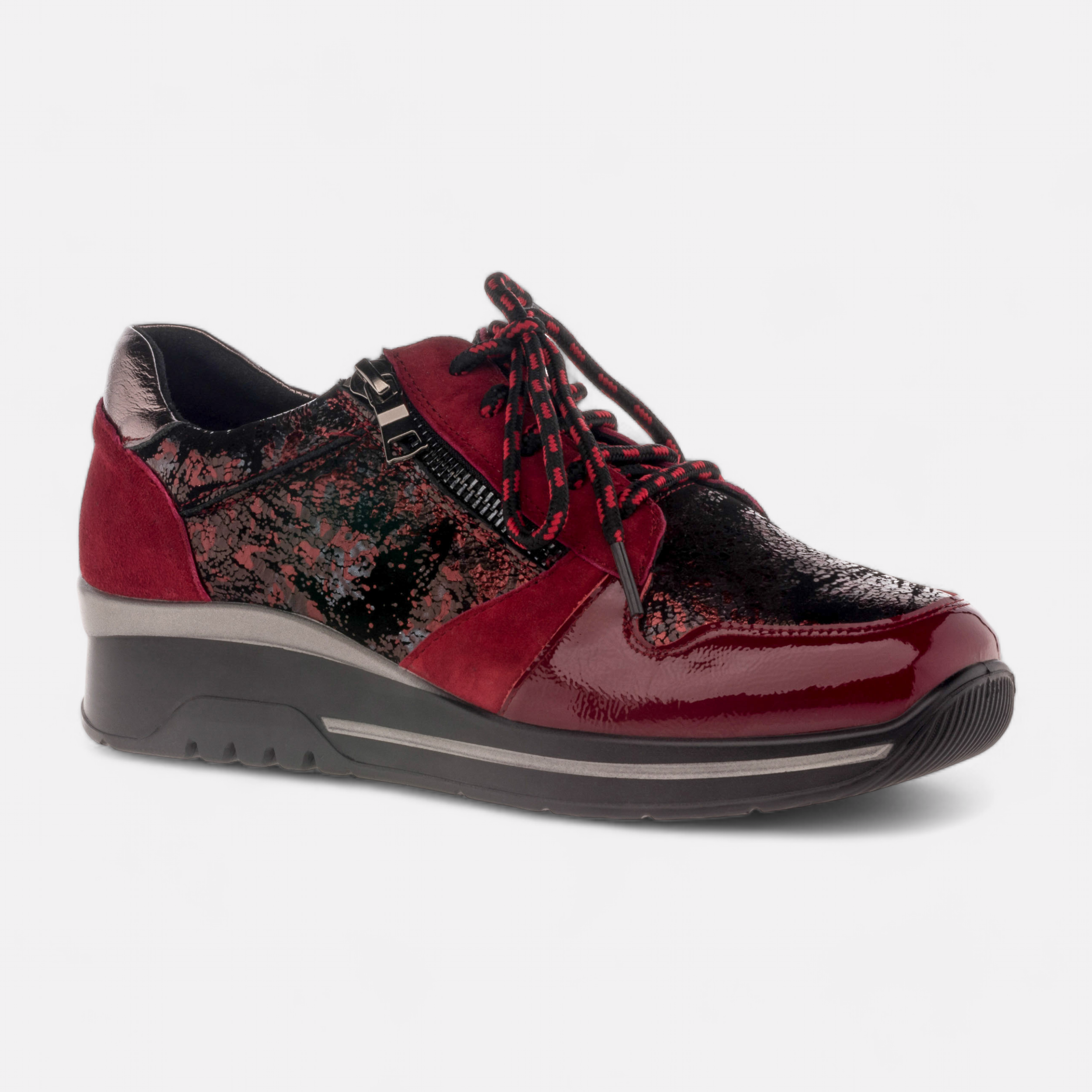 Derbies pieds sensibles Femme en cuir rouge France FR