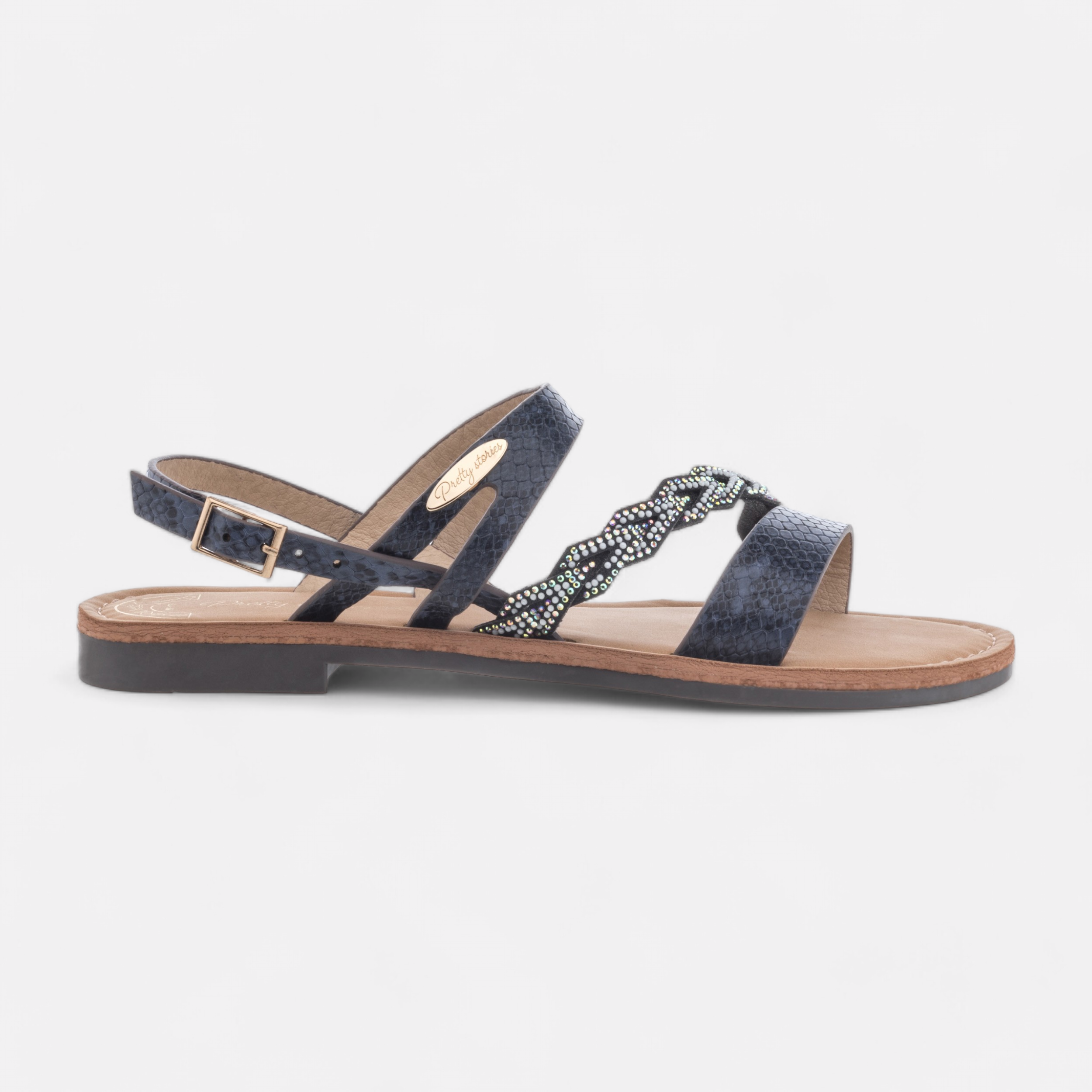 Nu pied bleu marine femme online