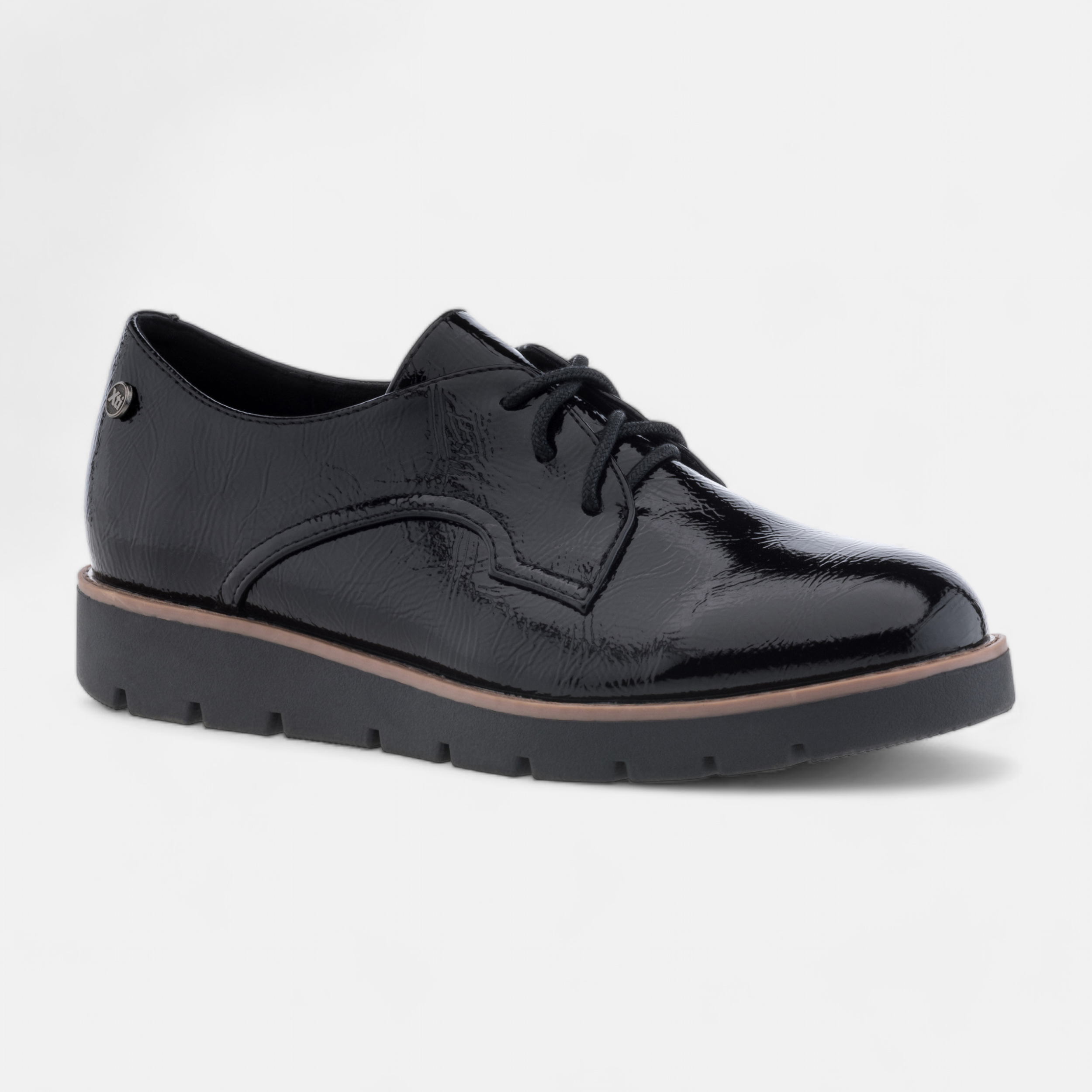 Derbies a talon compense Femme noir vernis France FR