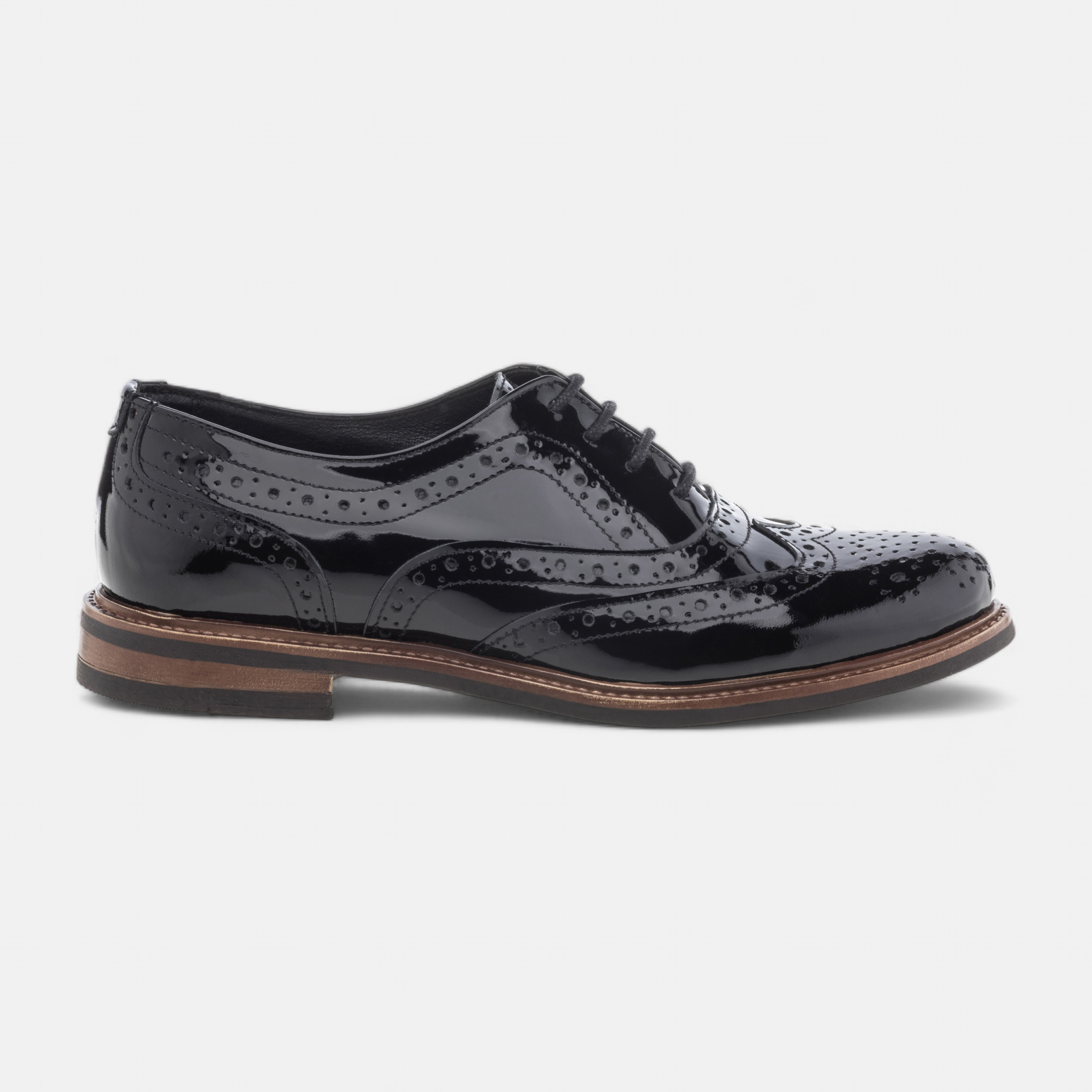 Derbies Femme en cuir noir vernis France FR