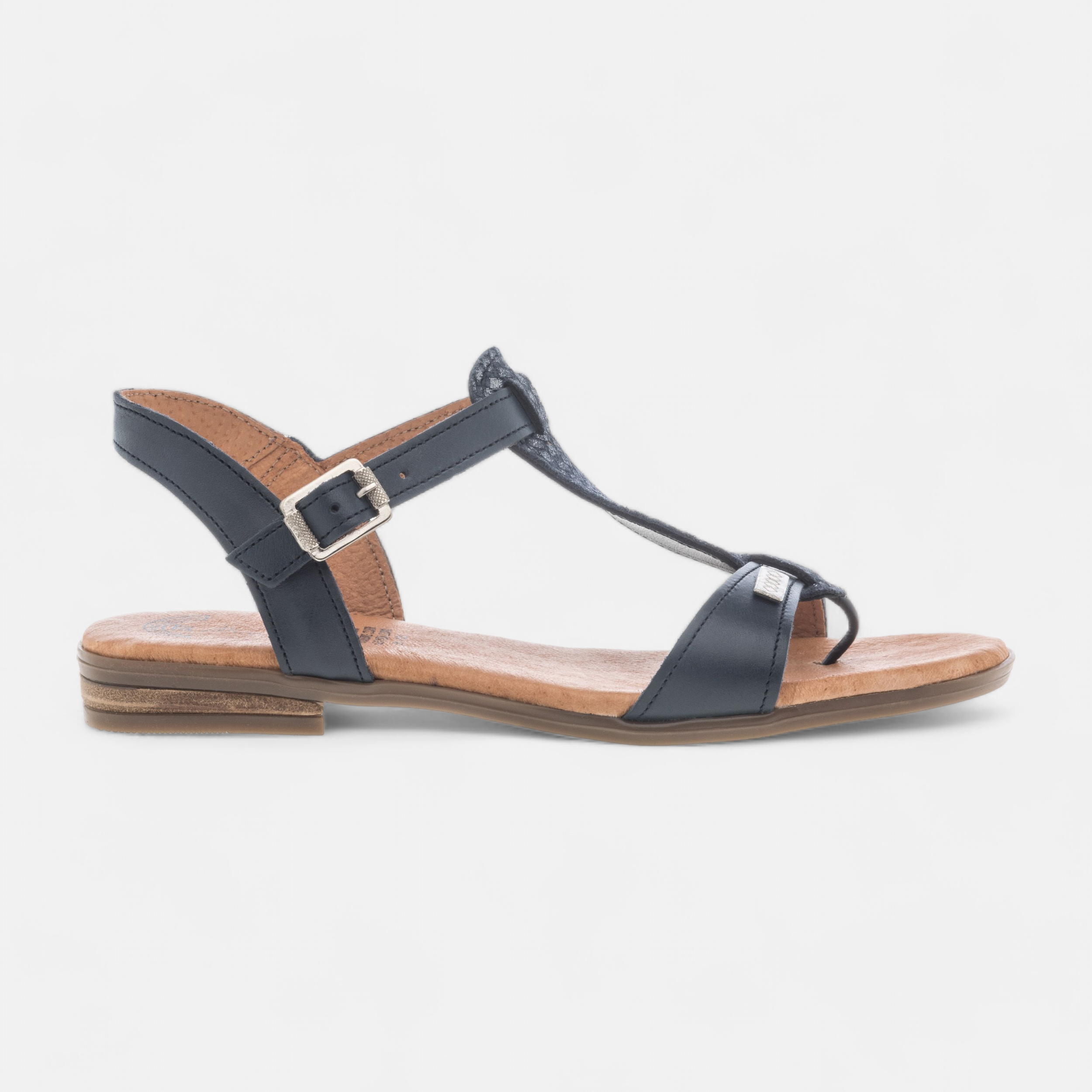 Nu pieds Femme en cuir bleu marine France FR