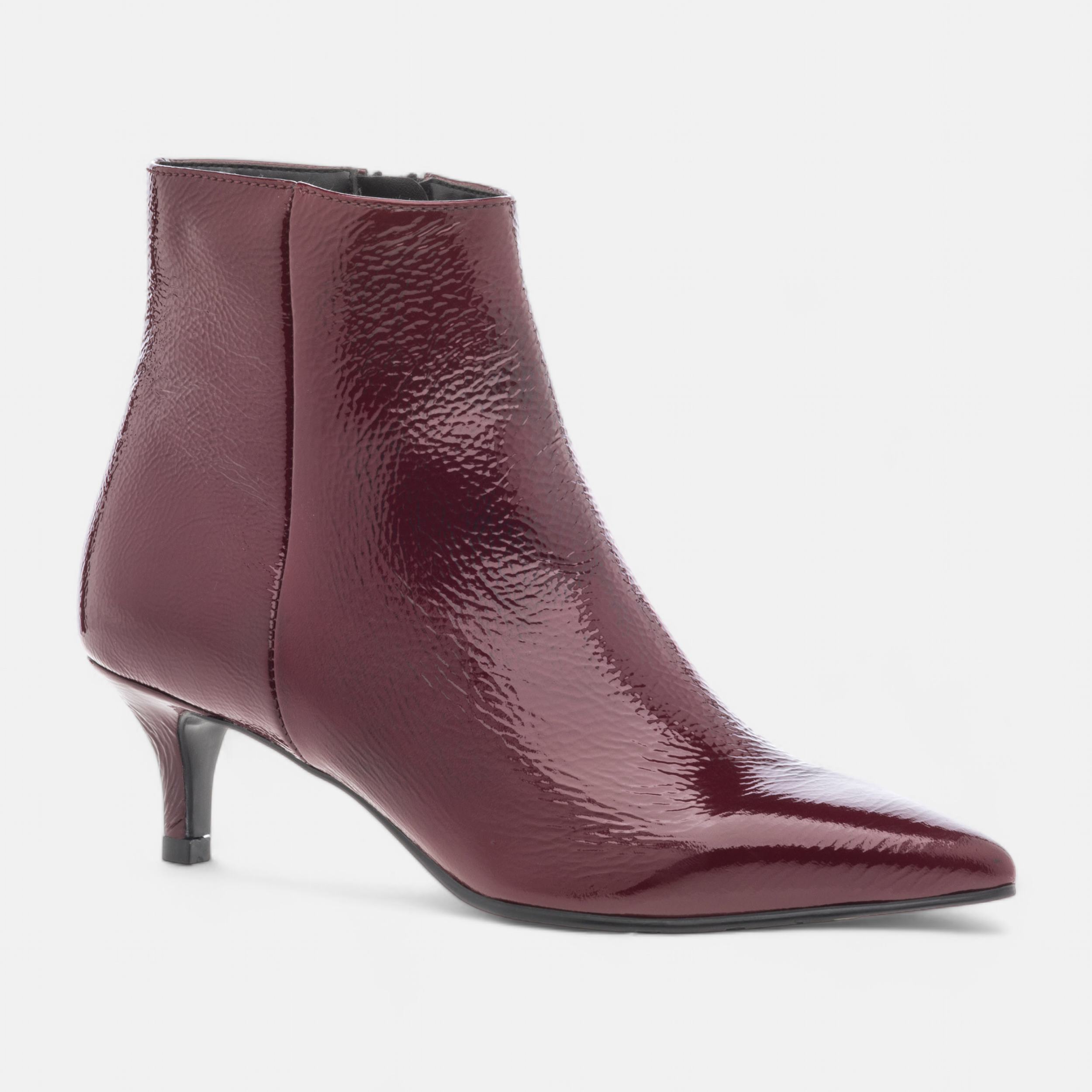 Ankle boots with heel Women in leather burgundy Europe EN