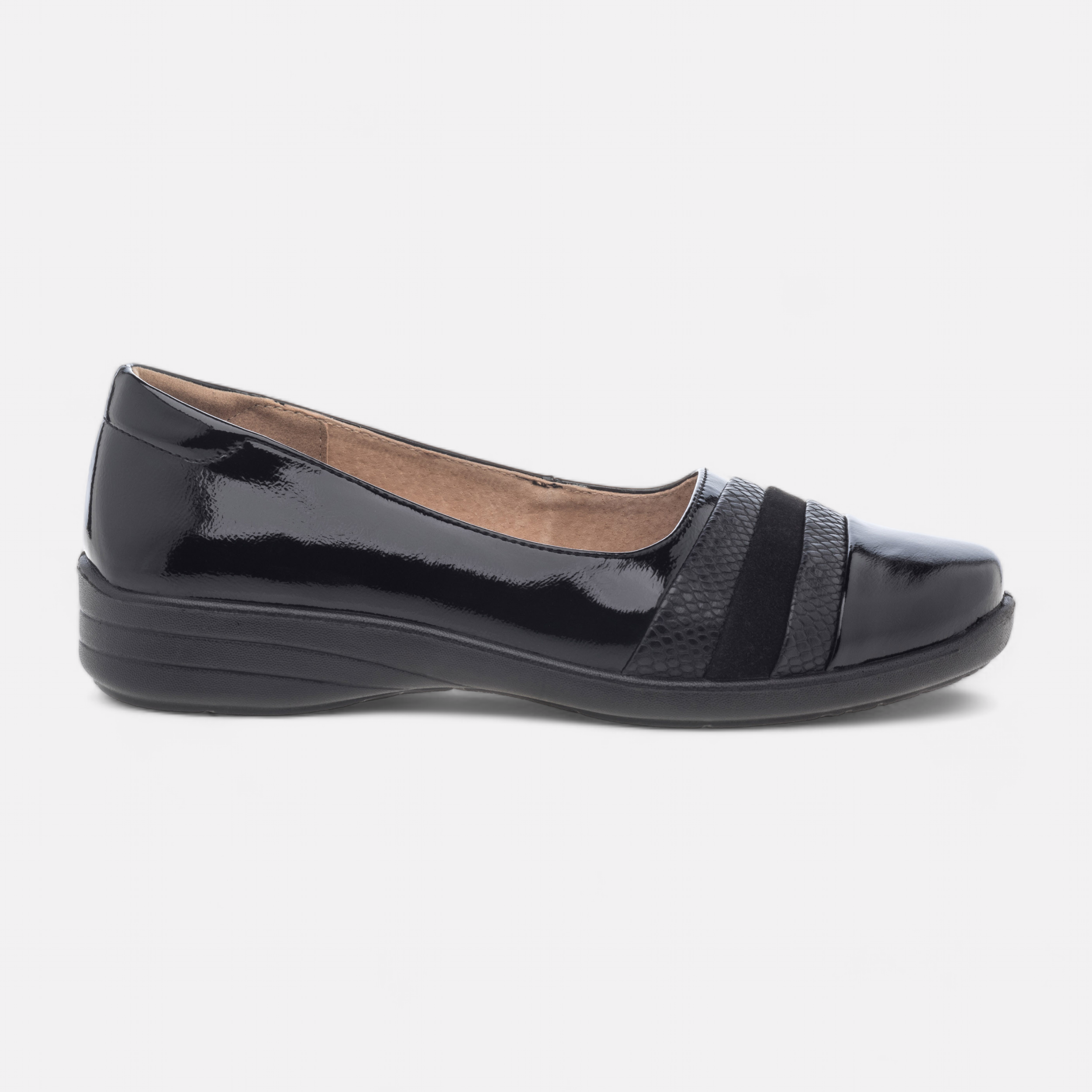 Ballerines a talon compense Femme noir vernis France FR