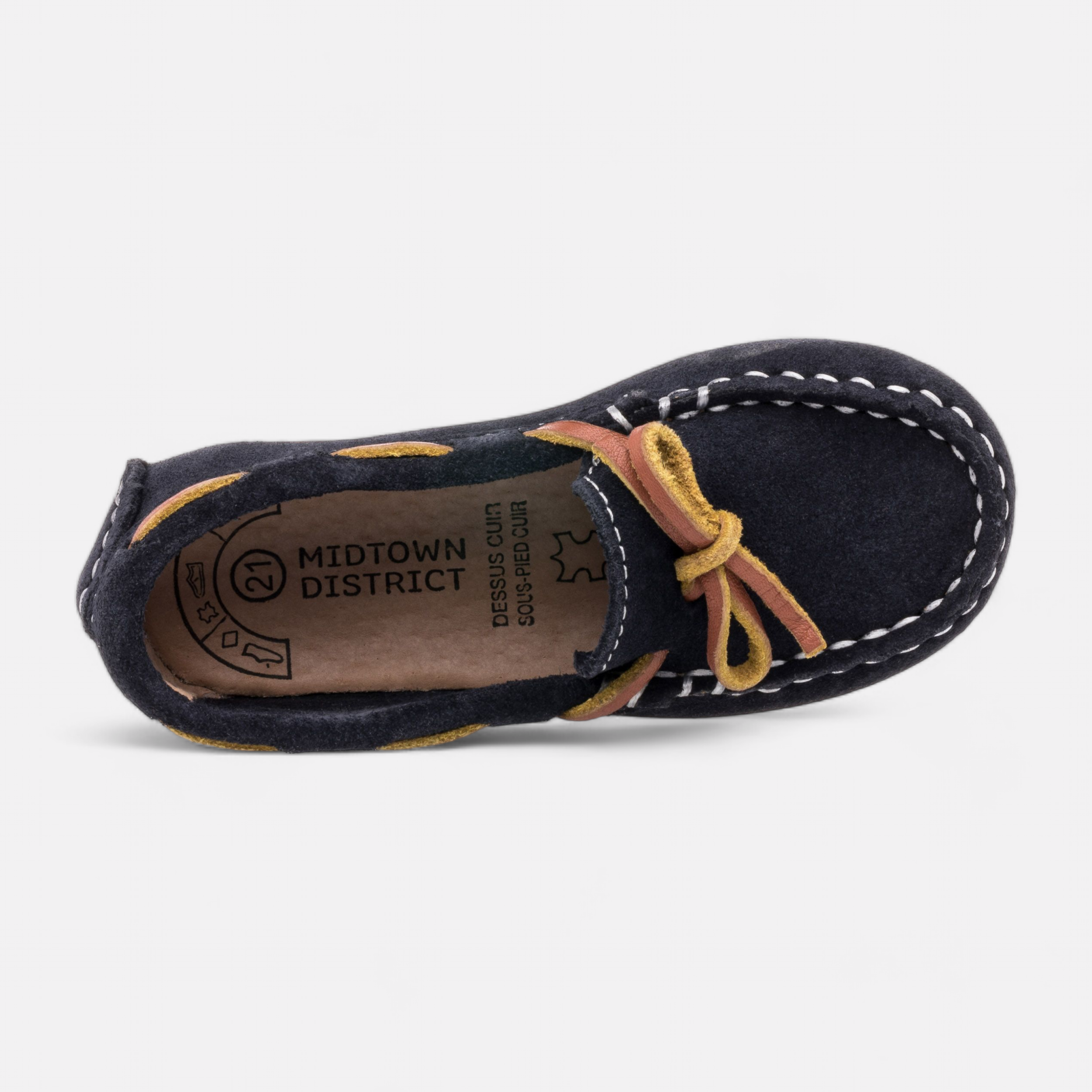 Mocassins Enfant en cuir bleu France FR